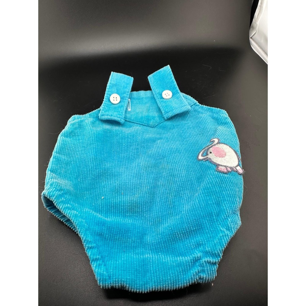 Cabbage‎ Patch Kids Corduroy Blue Romper Elephant Coleco 1980s Overalls READ